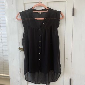 Beautiful Lily Star Black Sleeveless Blouse